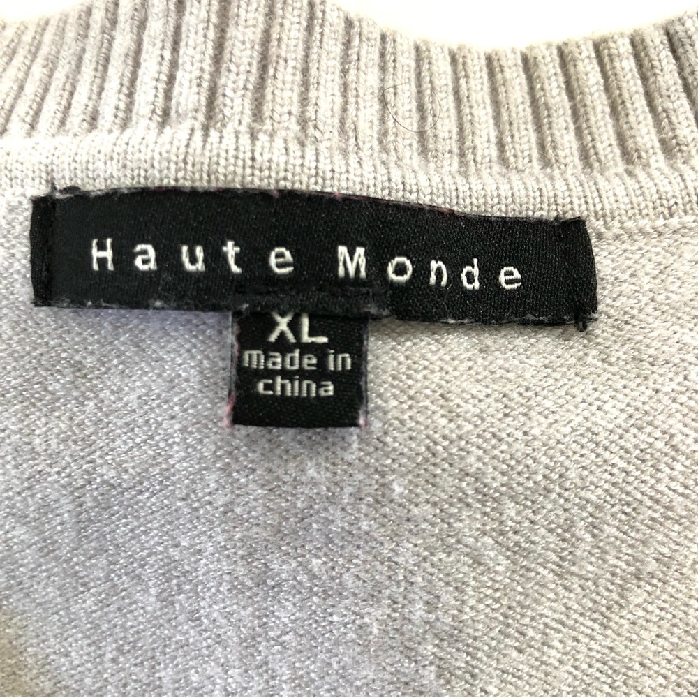 Haute Monde Argyle Sweater Vest Women’s XL Gray, Navy Blue, Light Blue, Viscose - Picture 3 of 8